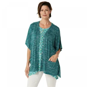 LOGO by Lori Goldstein Striated Knit Sweater Shrug and Tank Twinset