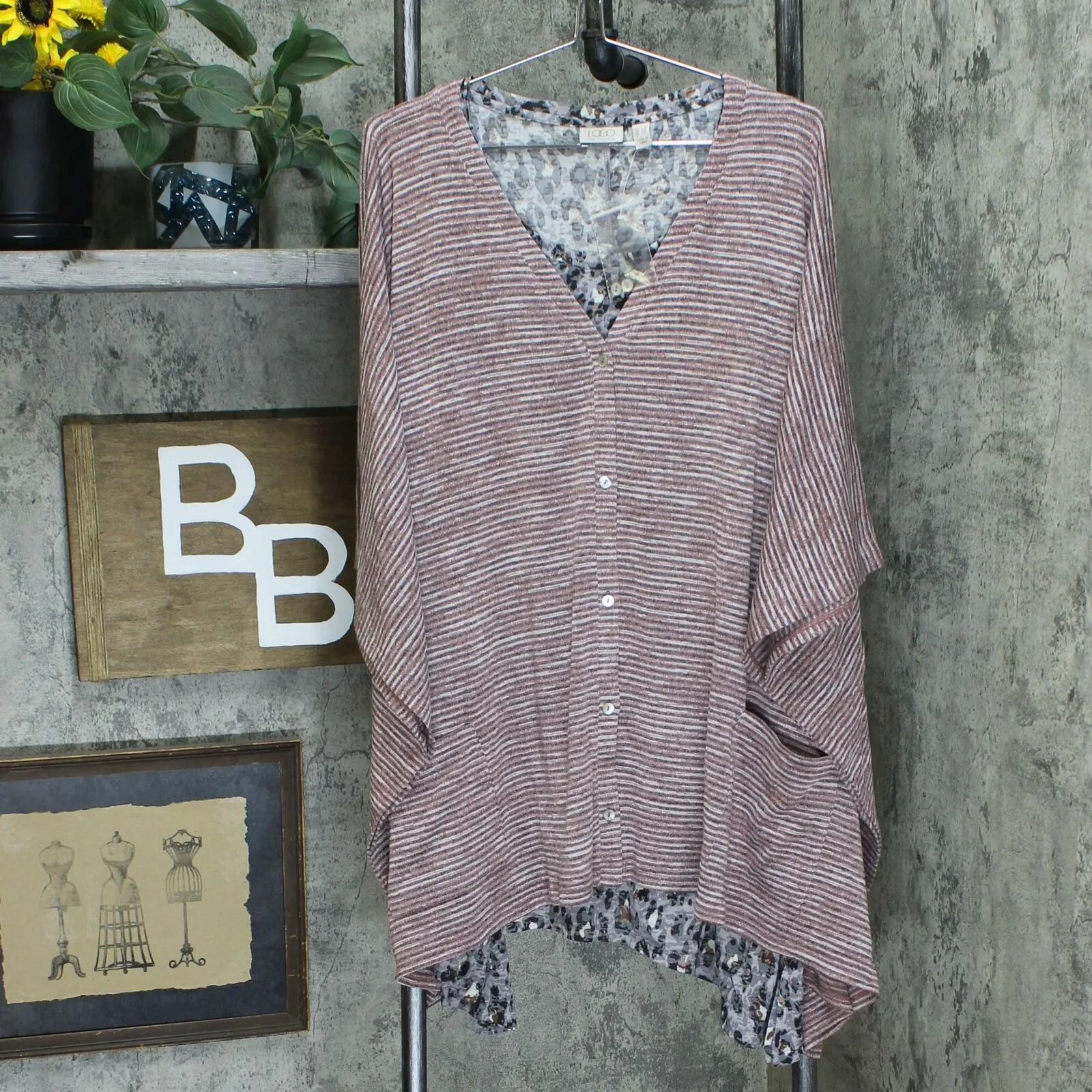LOGO by Lori Goldstein Women's Plus Size Striated Sweater Shrug & Tank Twinset