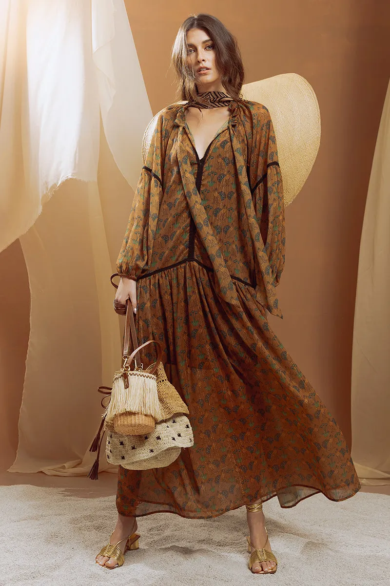 Long Sleeve Pussybow Tie Dress