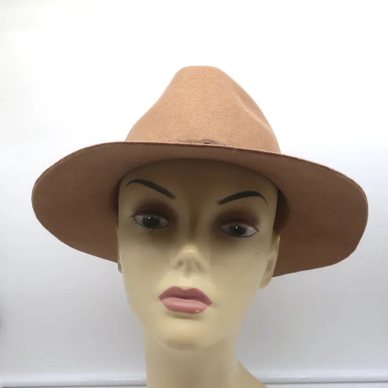Lovely Bird Braided Band Fedora Hat Brown Wool Felt