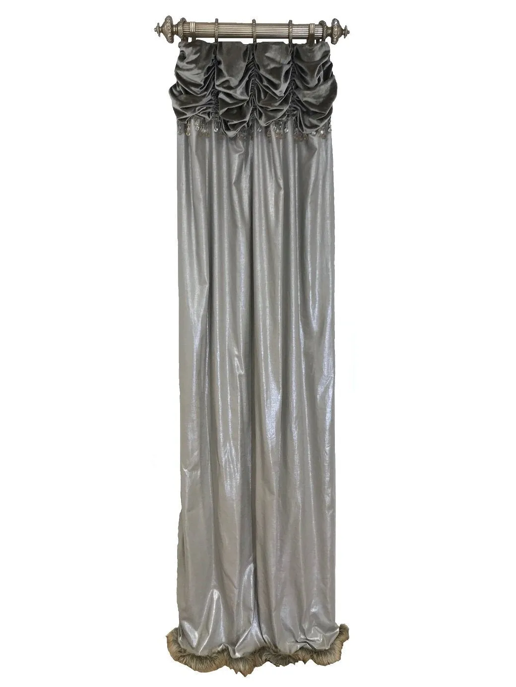 Luxury Curtain Panel Style#14 Metallic Grey Linen