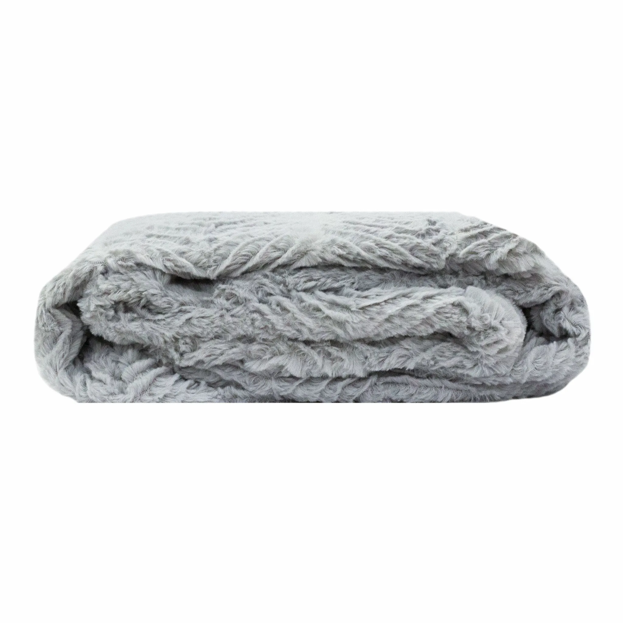 Luxury Gray Mist Faux Fur Mink Throw Blanket