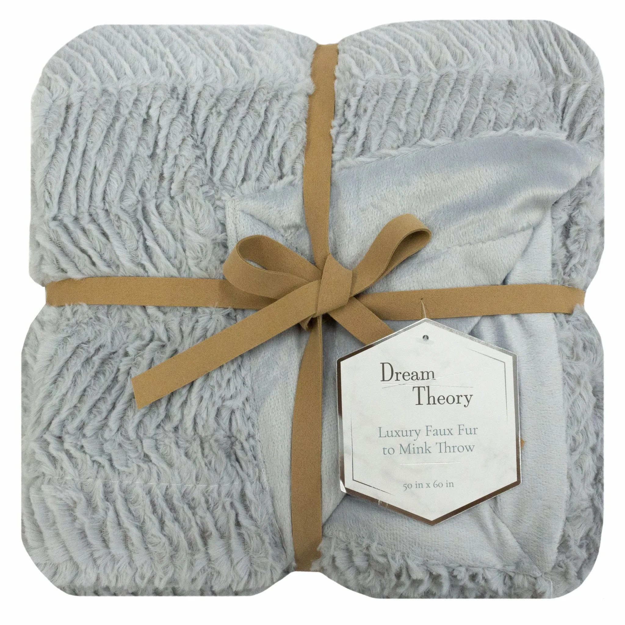 Luxury Gray Mist Faux Fur Mink Throw Blanket