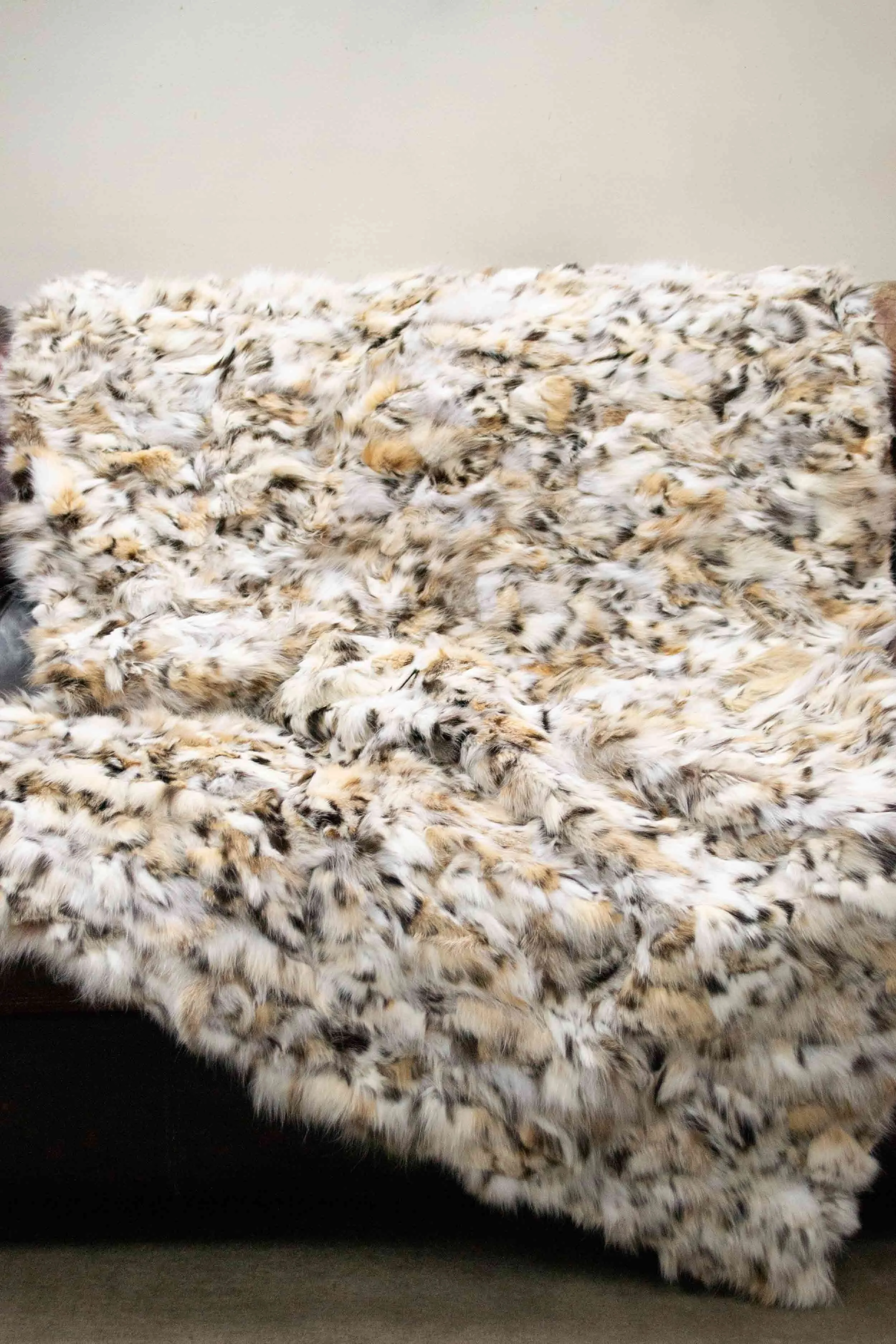 Lynx Bobcat Fur Blanket