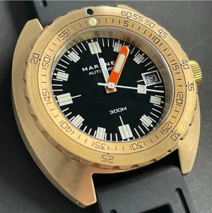 Maranez Samui Vintage Brass Watch Black Orange Hand