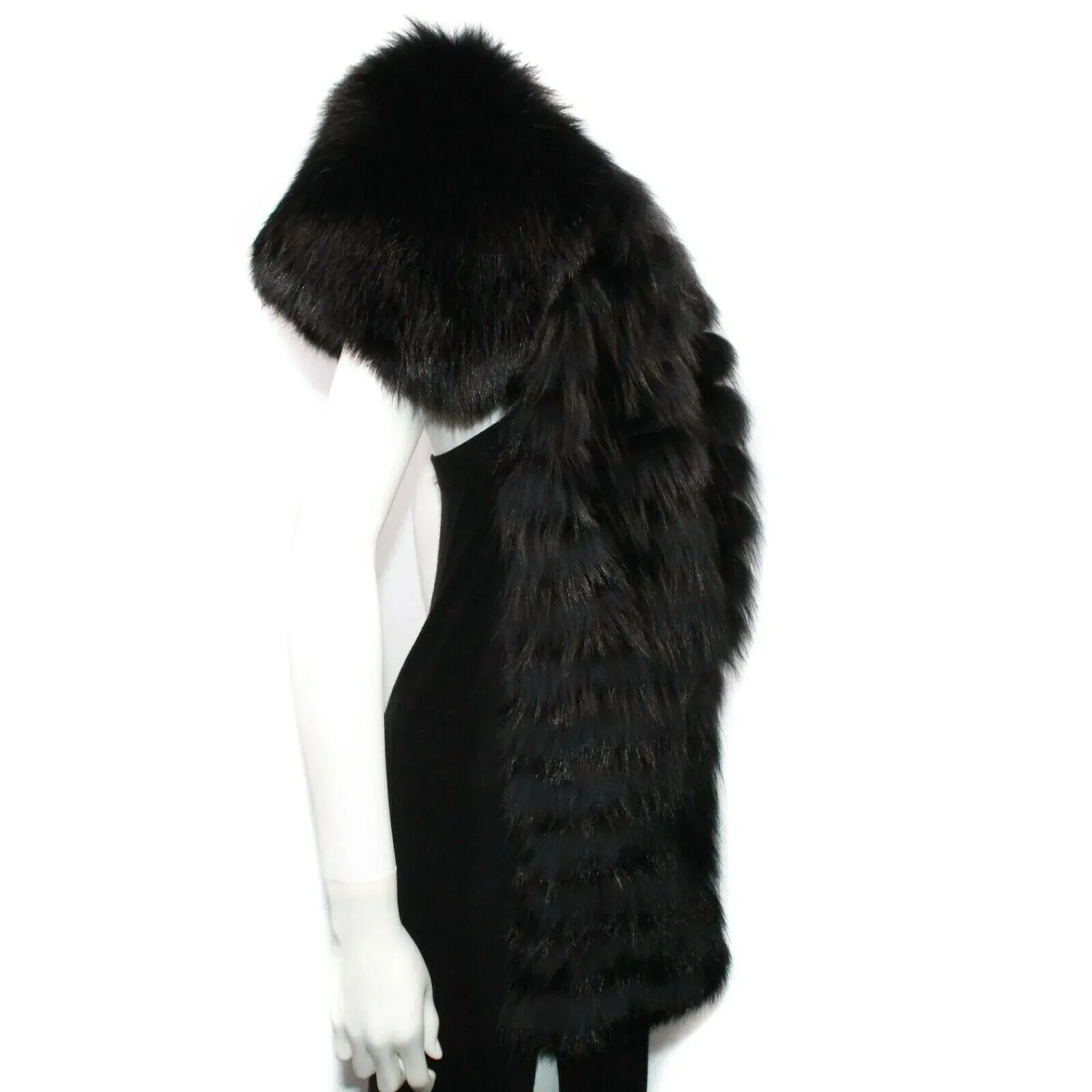 Marni - Black Fox Fur Stole Scarf - One Size
