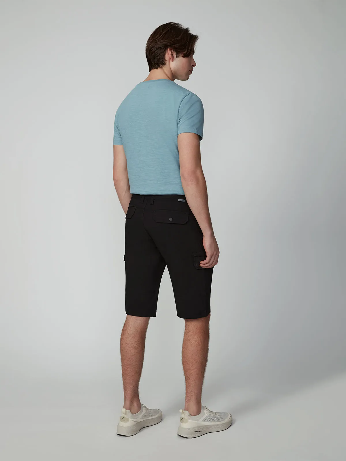 Men's Solid Bungee Capri Cargo Shorts 13" Inseam