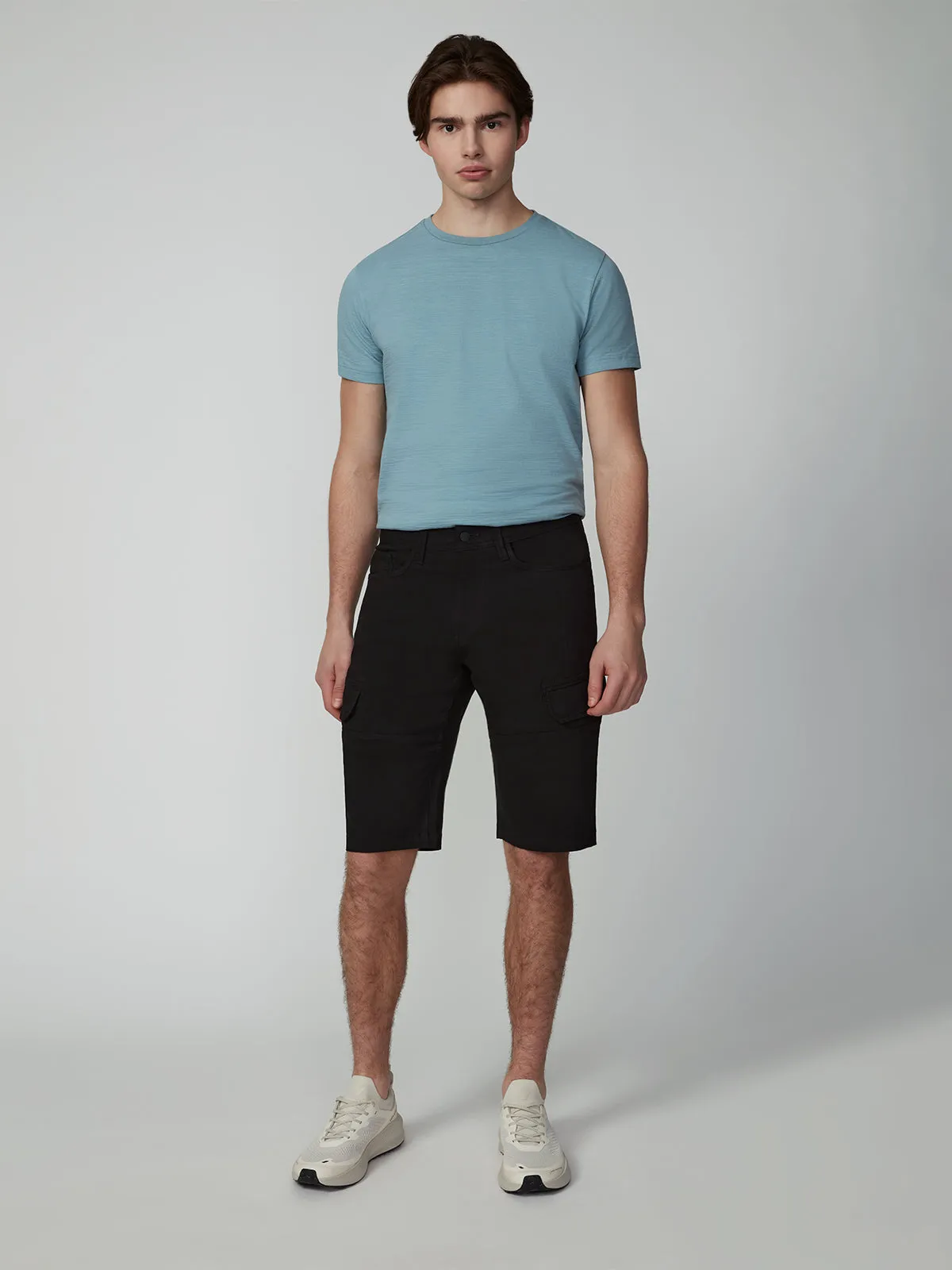 Men's Solid Bungee Capri Cargo Shorts 13" Inseam