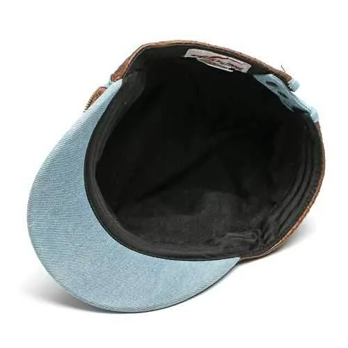 Mens Women Retro Cotton Plain Flat Vintage Cadet Solid Washed Cap Training Baseball Hats