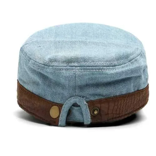 Mens Women Retro Cotton Plain Flat Vintage Cadet Solid Washed Cap Training Baseball Hats