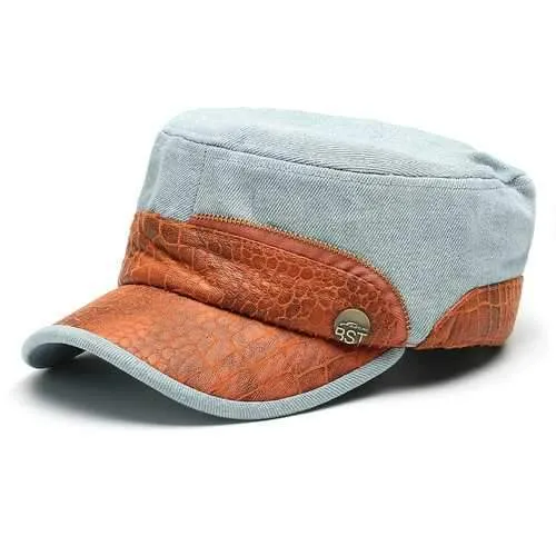 Mens Women Retro Cotton Plain Flat Vintage Cadet Solid Washed Cap Training Baseball Hats