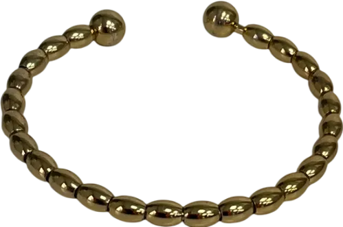 Metallic Beaded Bangle Bracelet One Size