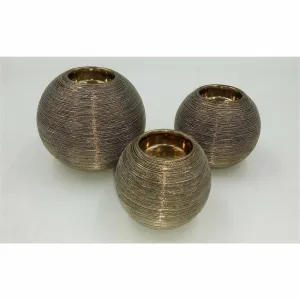 Metallic Gold Candle Holders Set of 3