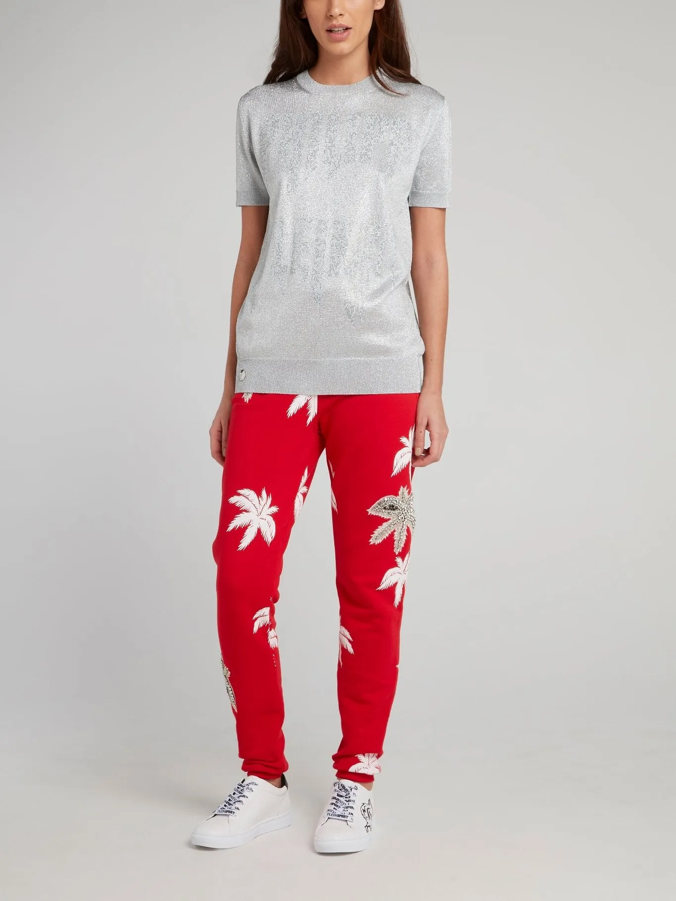 Metallic Logo Knitted Top