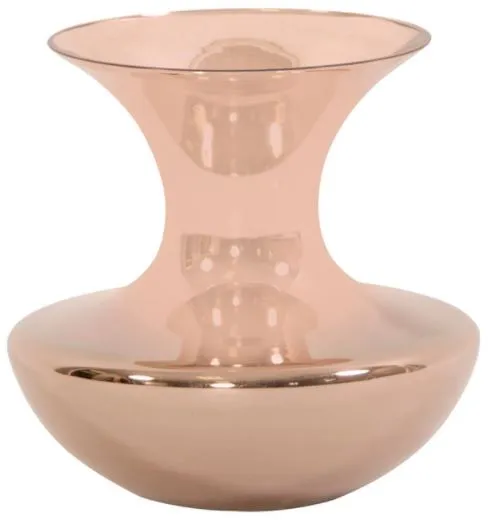 Metallic Rose Gold Glass Flared Vase Small - Howard Elliott