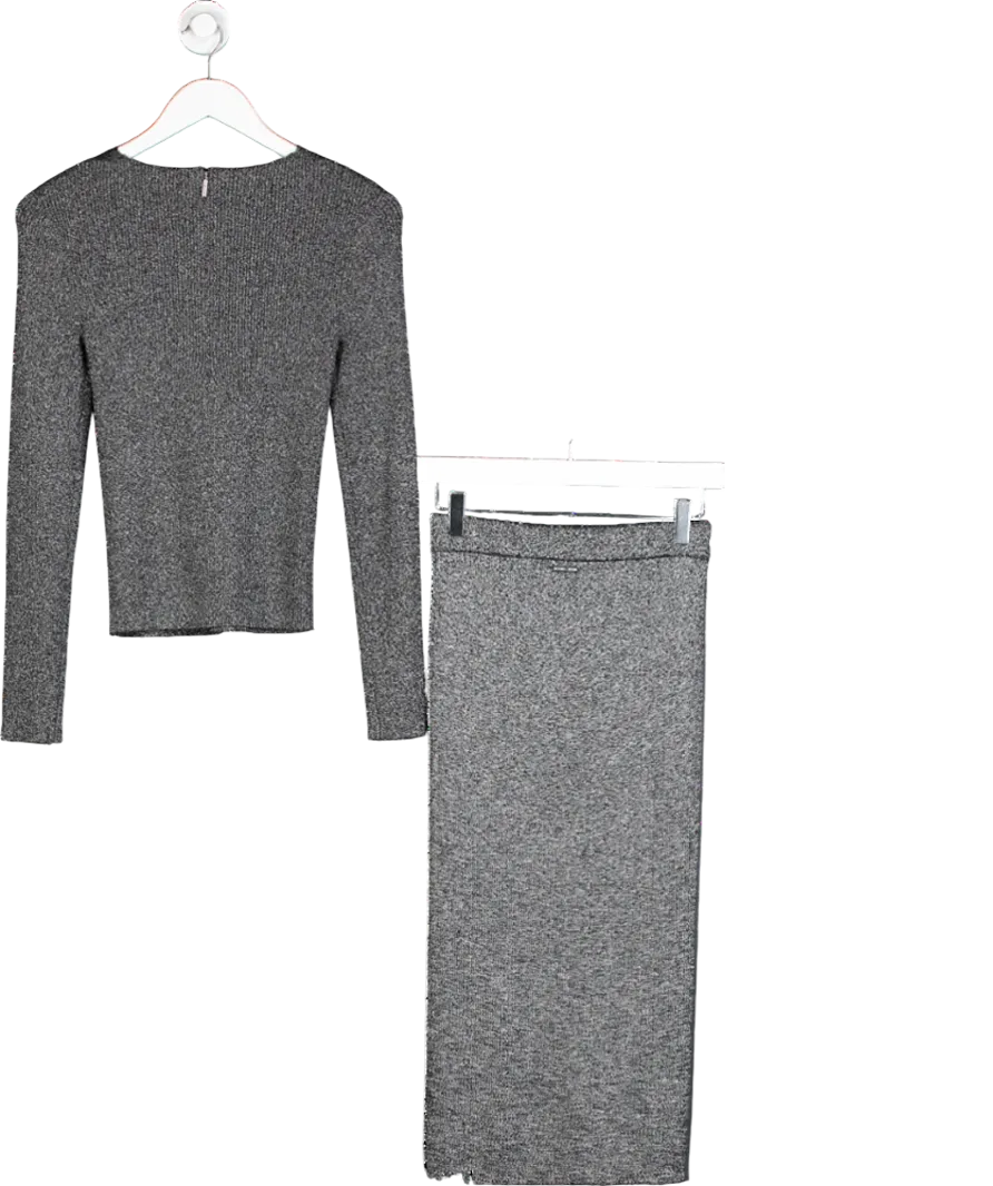 Michael Kors Metallic Glitter Cut-out Top & Midi Skirt Set UK XS