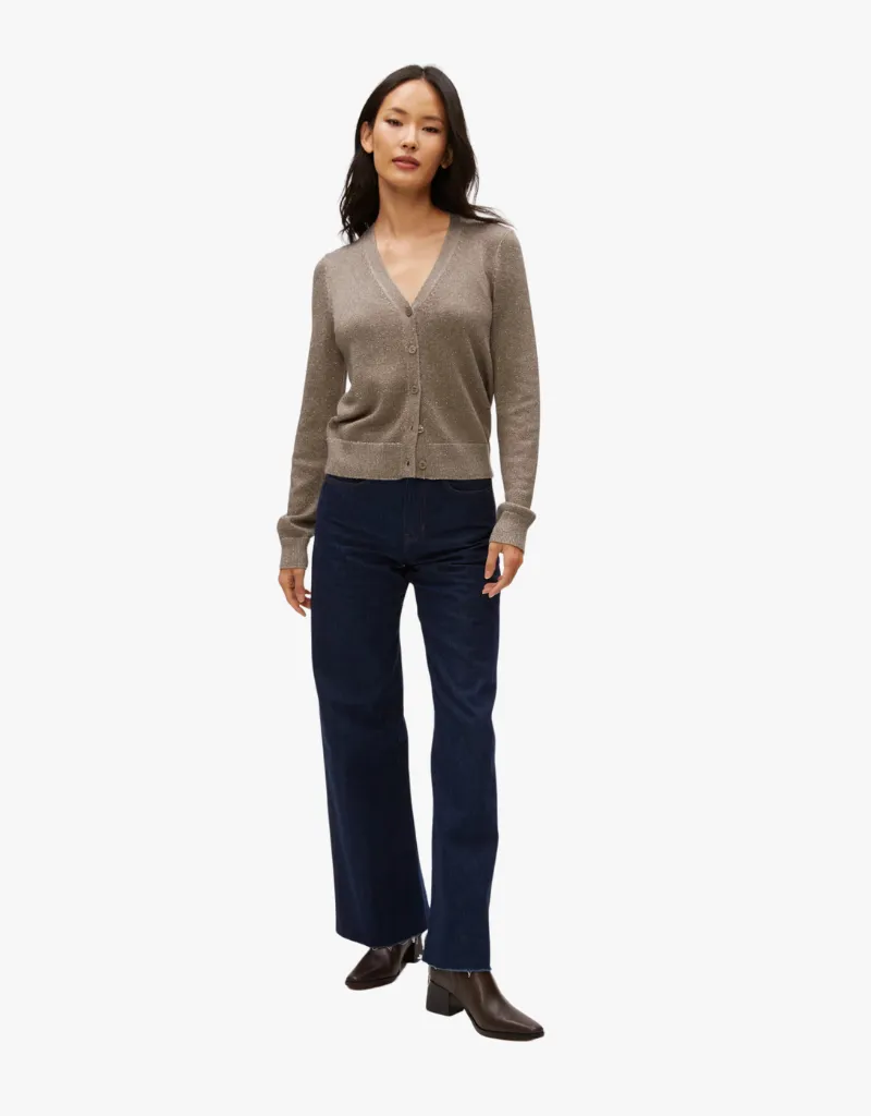 Michael Stars Ruiz Metallic Cardigan in Pewter
