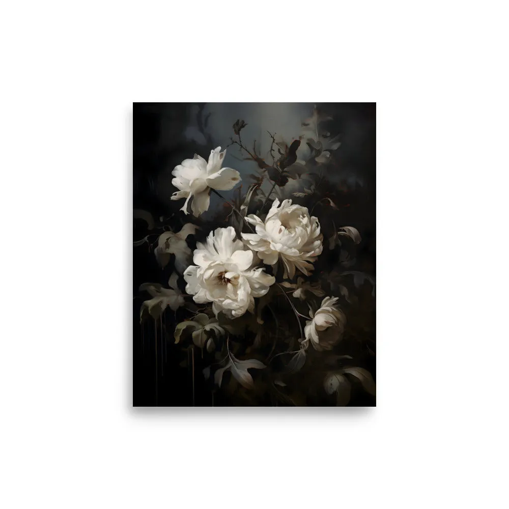Midnight Florals Vintage-Inspired Art Print
