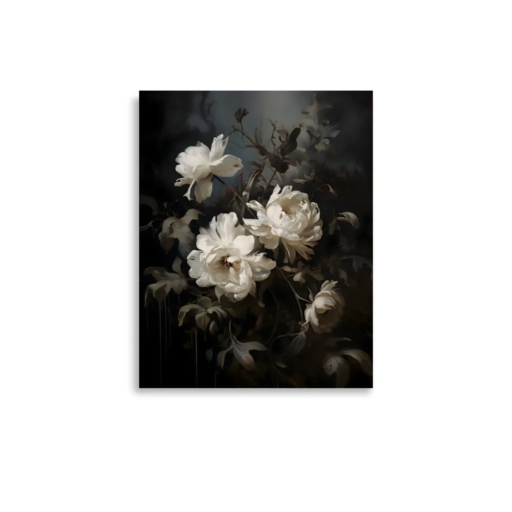 Midnight Florals Vintage-Inspired Art Print