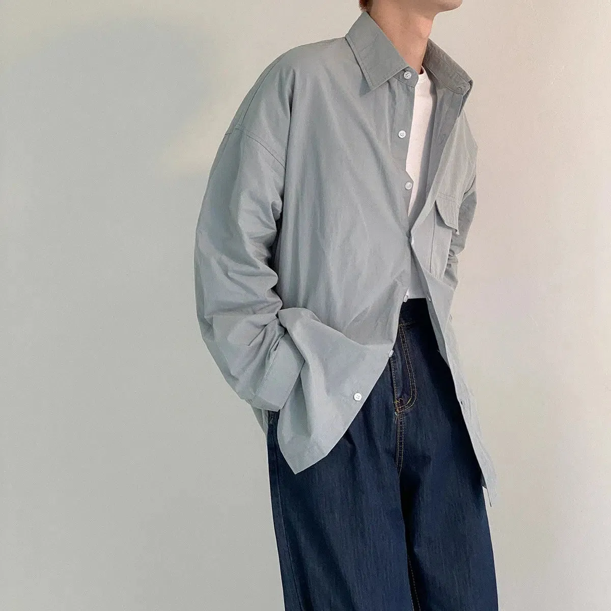 Minimalist Cargo Long-sleeved casual shirt