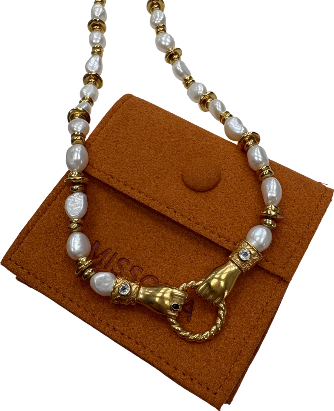 Missoma Harris Reed In Good Hands 18ct Gold Chunky Beaded Gemstone Necklace
