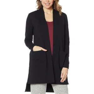 Modern Soul Women's Hi Low French Terry Duster Cardigan With Pockets