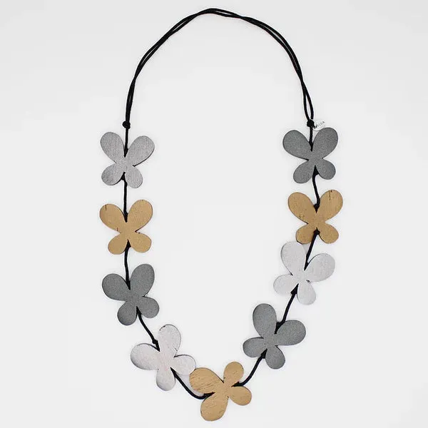 Monarch Metallic Wood Necklace