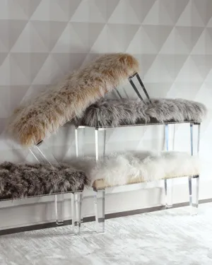 Mongolian Sheepskin Bench - 48" - Choice of Color