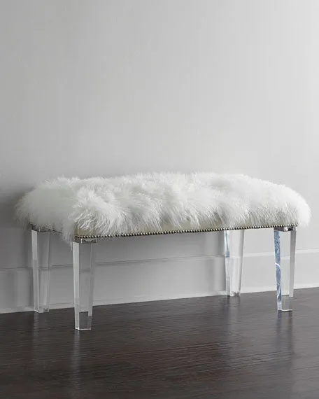 Mongolian Sheepskin Bench - 48" - Choice of Color
