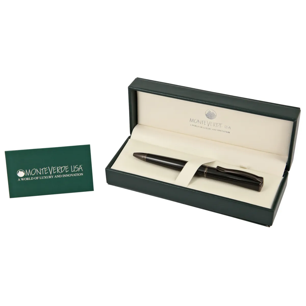 Monteverde Impressa Ballpoint - Gun Metal Red Trim