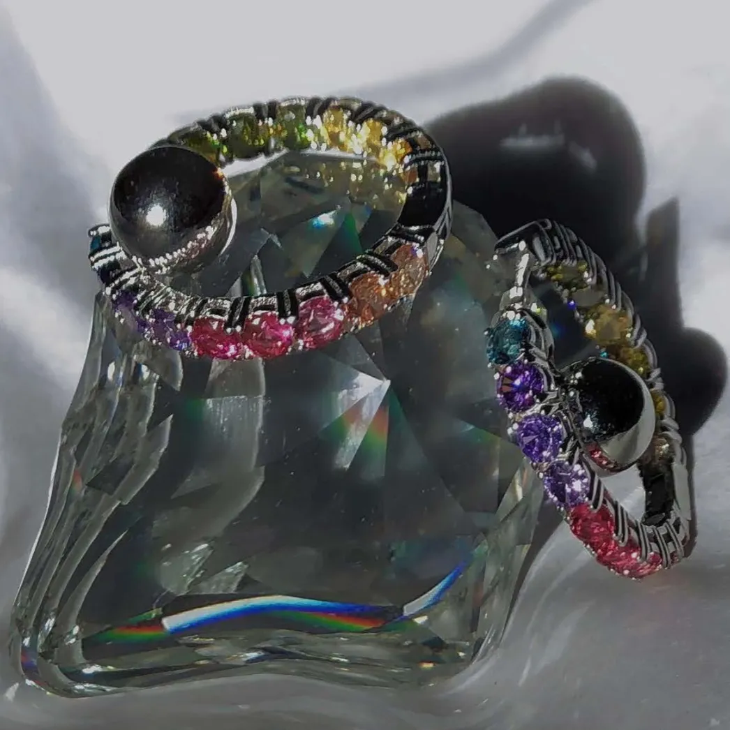 Mounser Laguna Hoop Earrings Rainbow