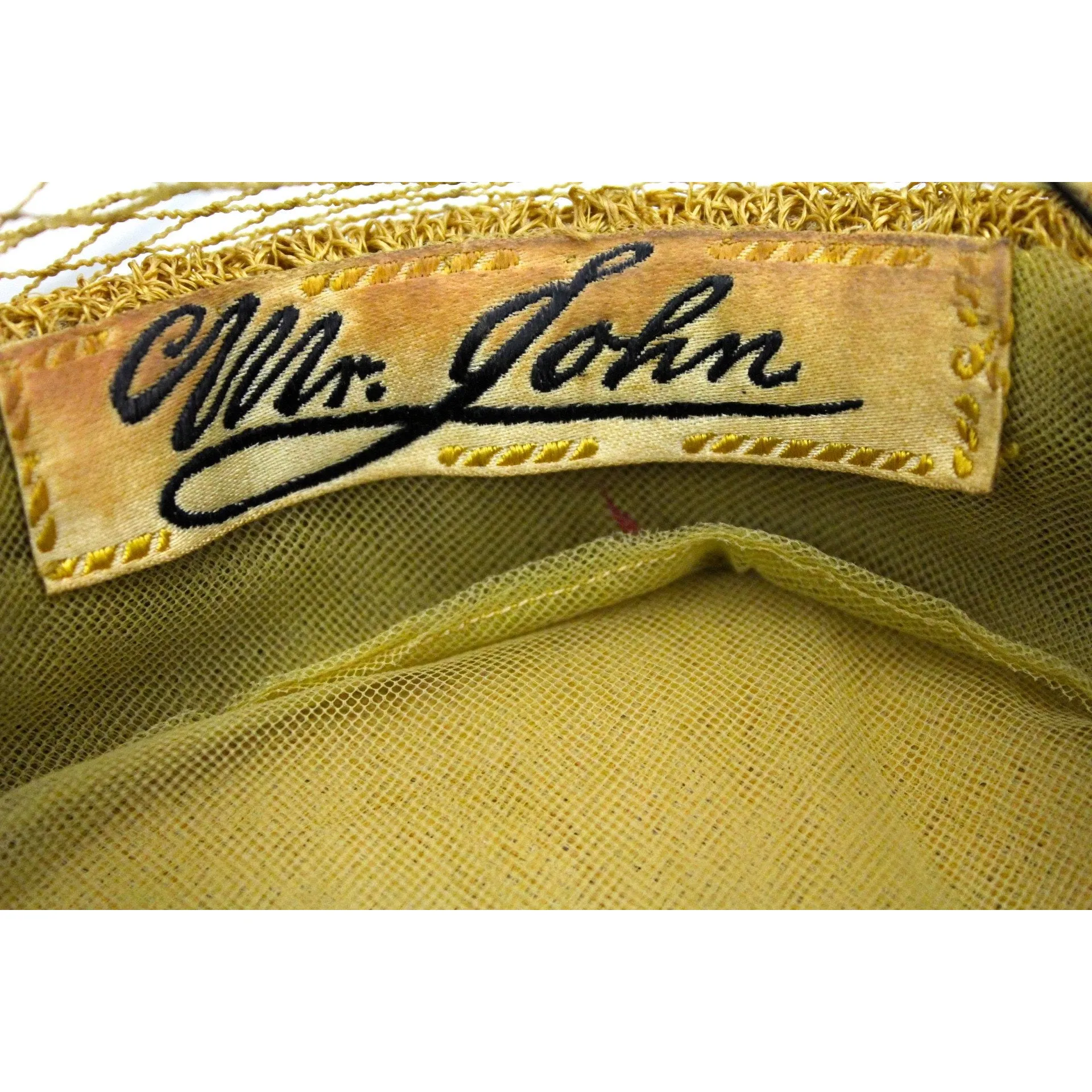 Mr. John Vintage Hat Fascinator Early Straw Hat  1940S