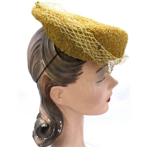 Mr. John Vintage Hat Fascinator Early Straw Hat  1940S