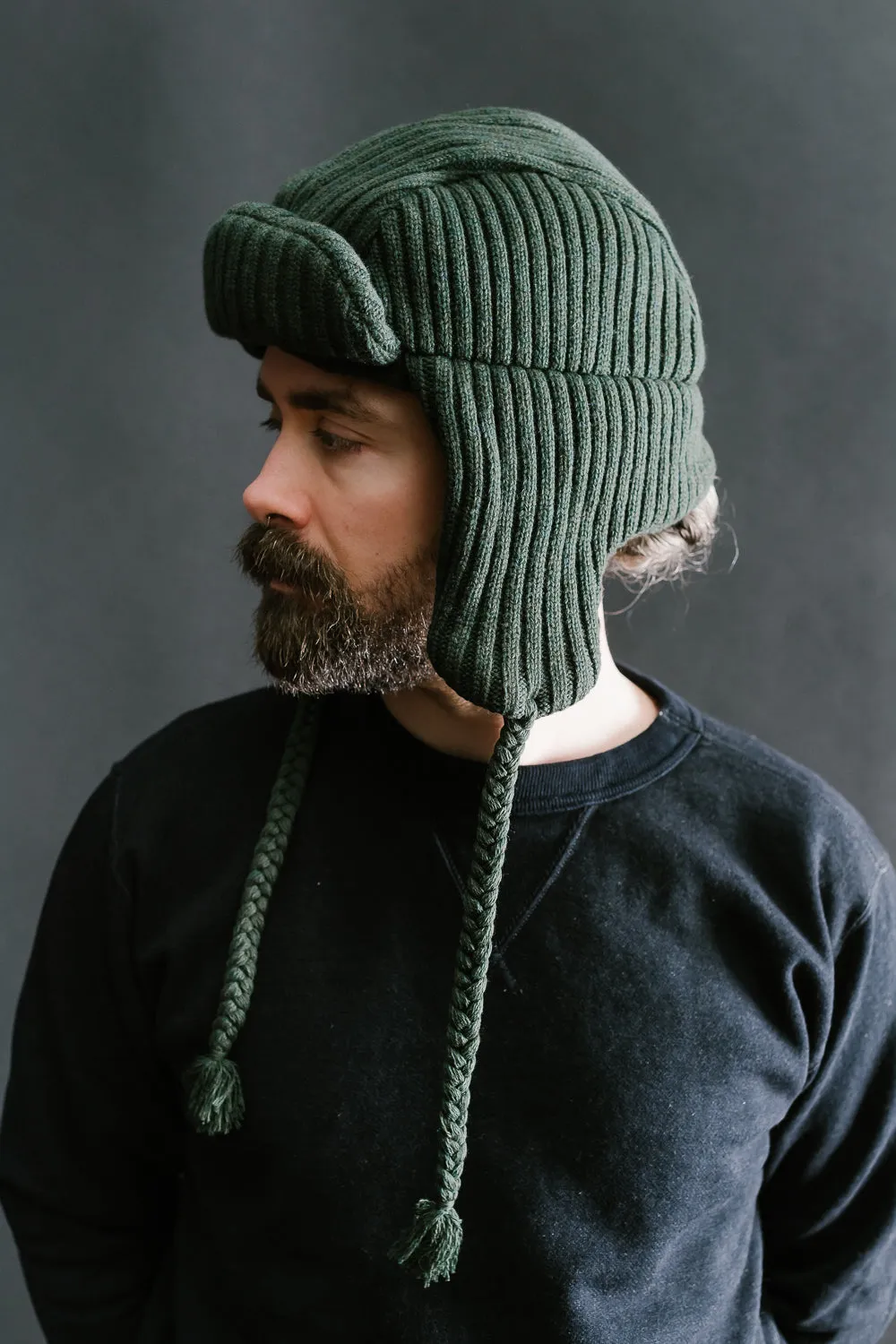 MSP-7005 - Knit Bomber Cap - Army Green
