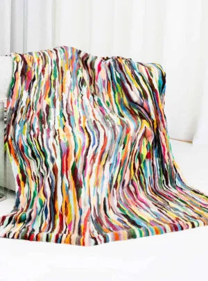 Multi Color Mink Fur Blanket