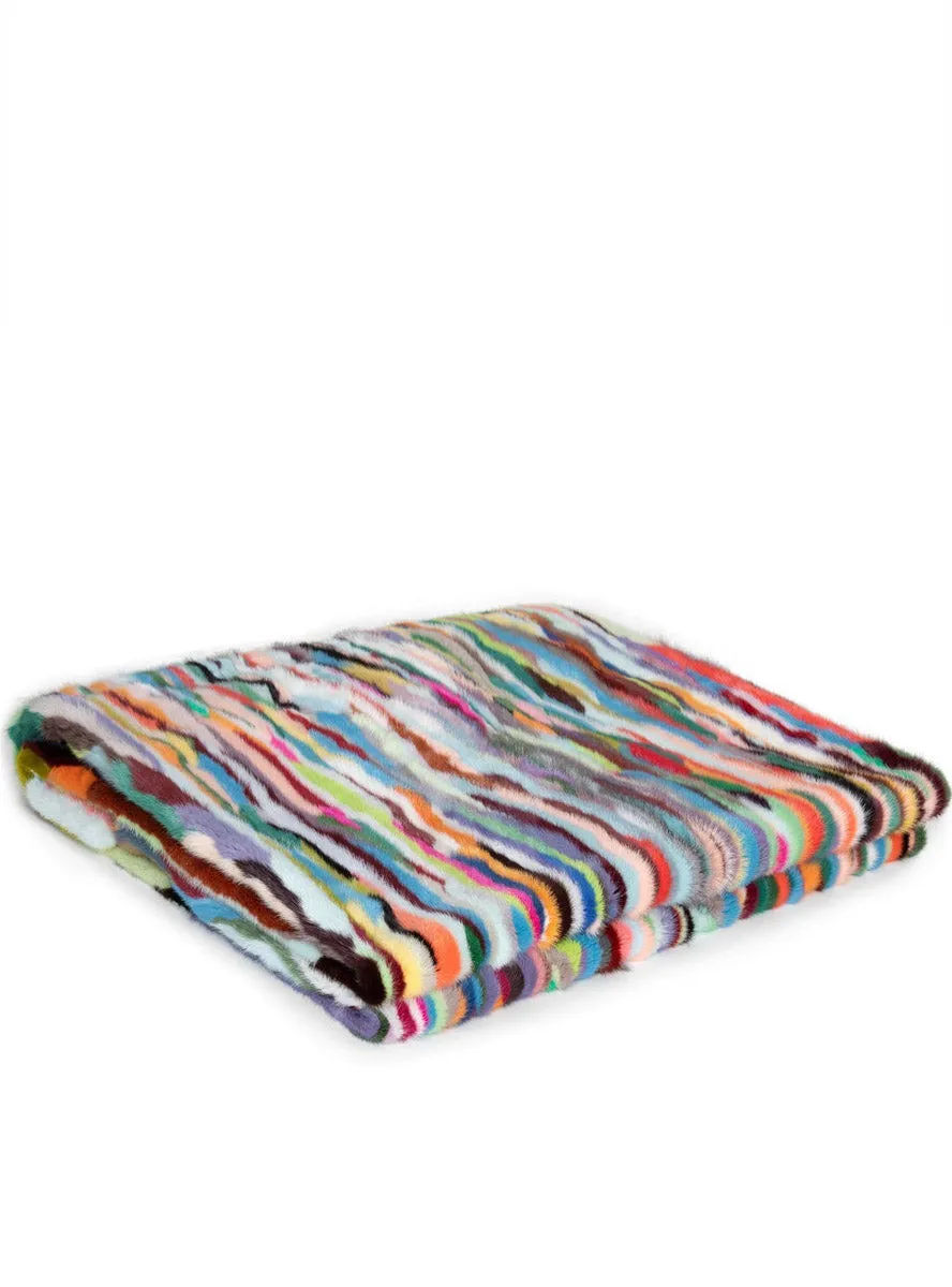 Multi Color Mink Fur Blanket