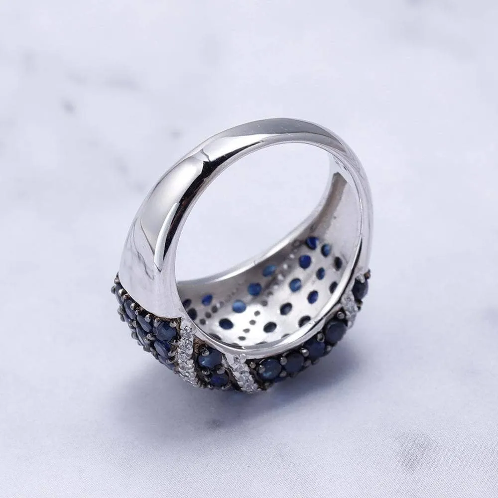 Natural Blue Sapphire Bohemian Ring