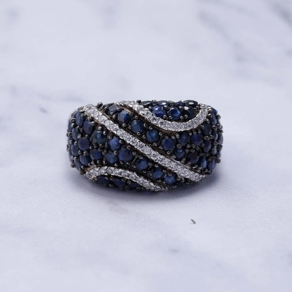 Natural Blue Sapphire Bohemian Ring
