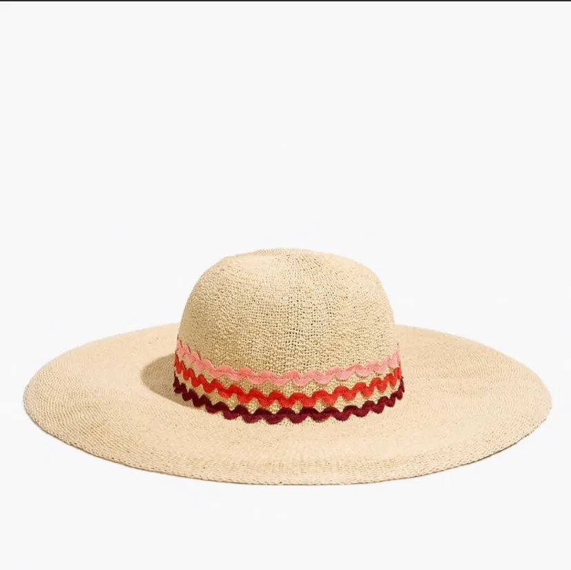 New Nordstrom Women's Madewell x Biltmore® Rickrack Straw Hat, Sz M/L!