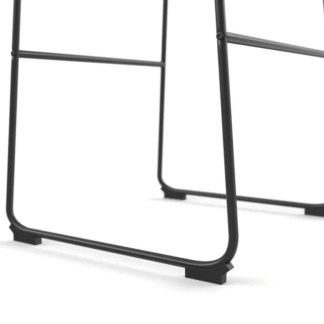 Nia Vegan Leather Bar & Counter Stool (Set of 2) AllModern Frame Color: Black Seat Height: Bar Stool (29" Seat Height), Upholstery: Brown Distressed Vegan Leather