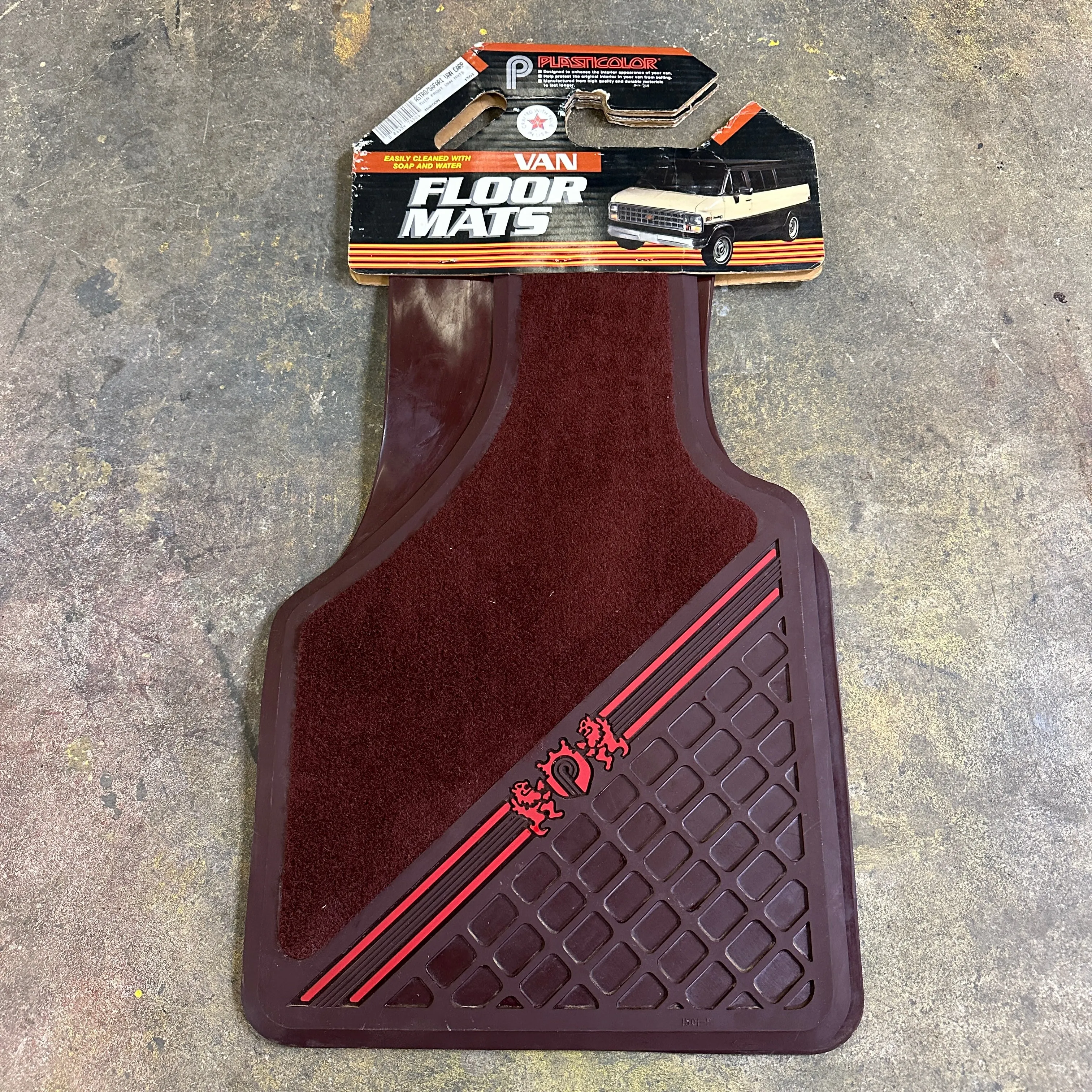 NOS Carpet/Rubber Plasticolor Floor Mats - Astro/Safari Vans 1984 