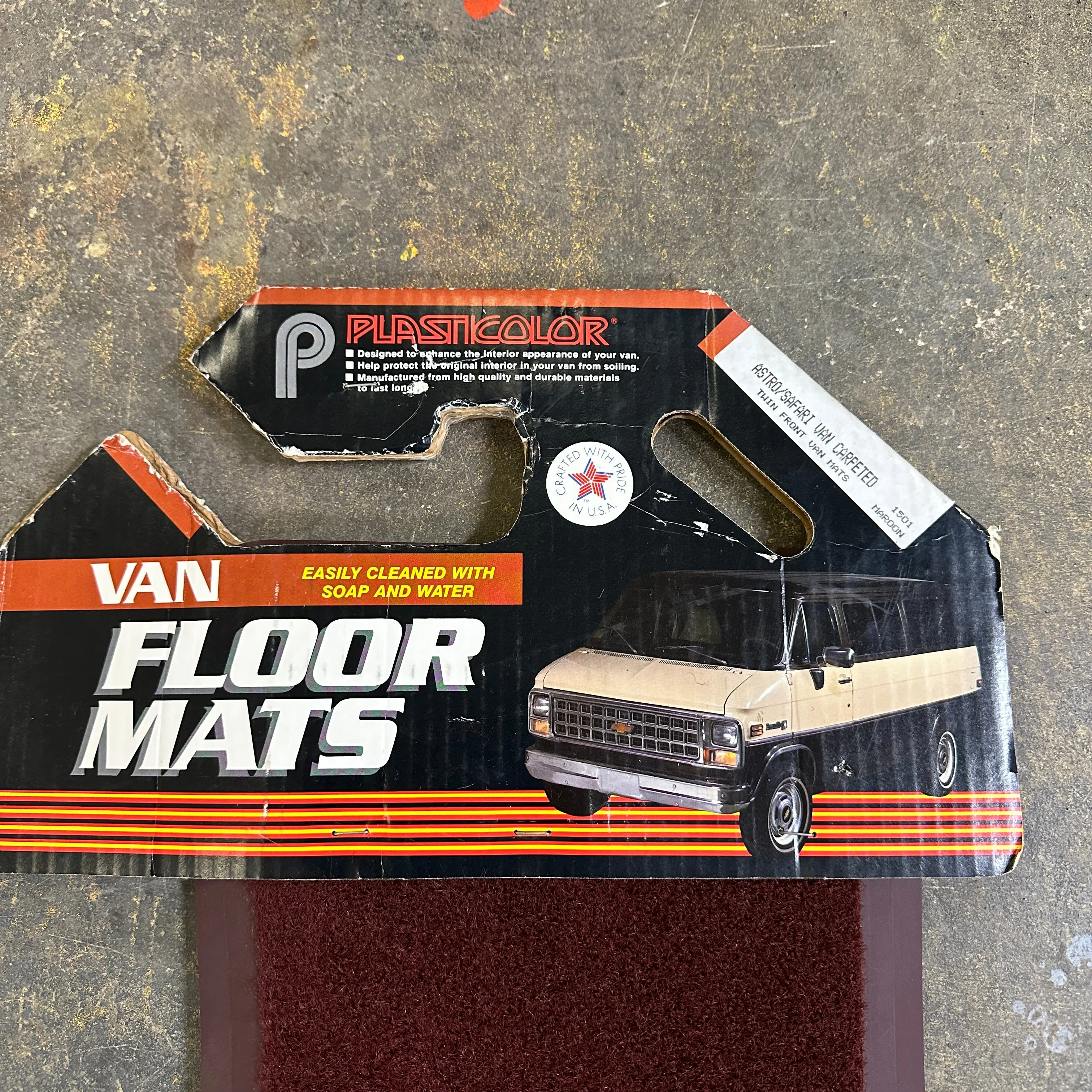 NOS Carpet/Rubber Plasticolor Floor Mats - Astro/Safari Vans 1984 