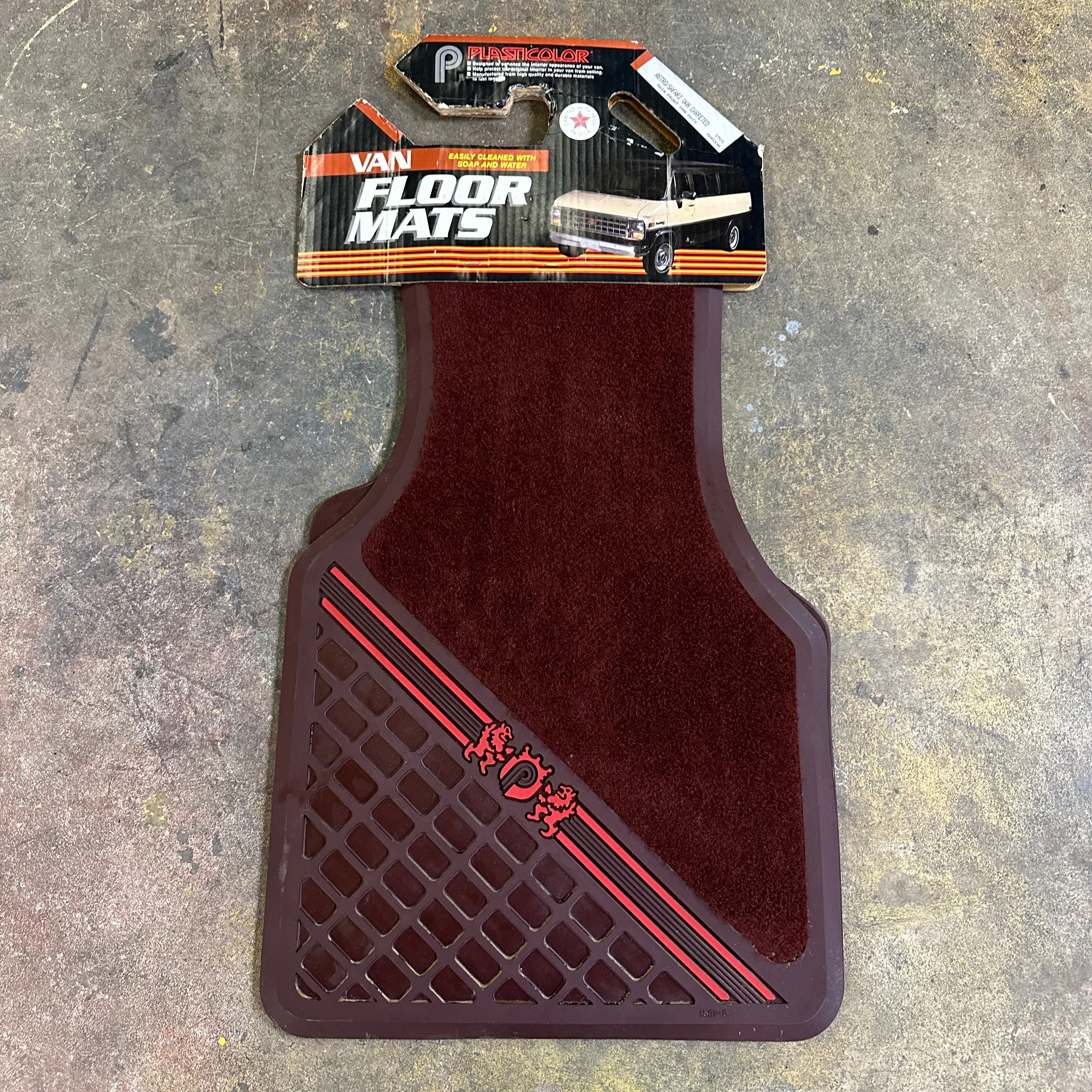 NOS Carpet/Rubber Plasticolor Floor Mats - Astro/Safari Vans 1984 