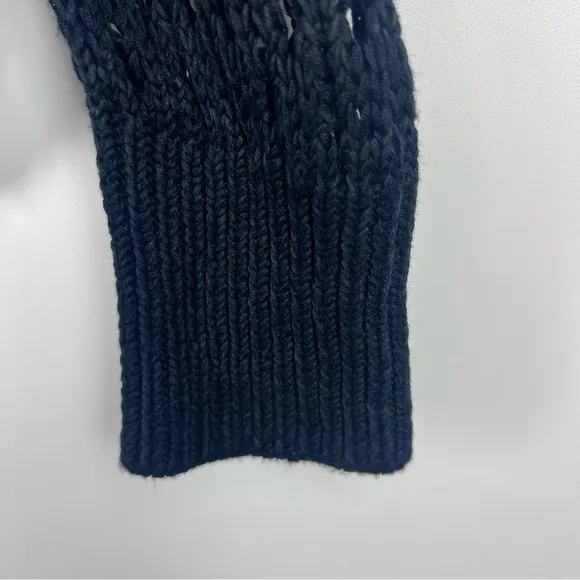 NWT Anthropologie Maeve Open Knit Sweater Pleated Hem Black White Size S