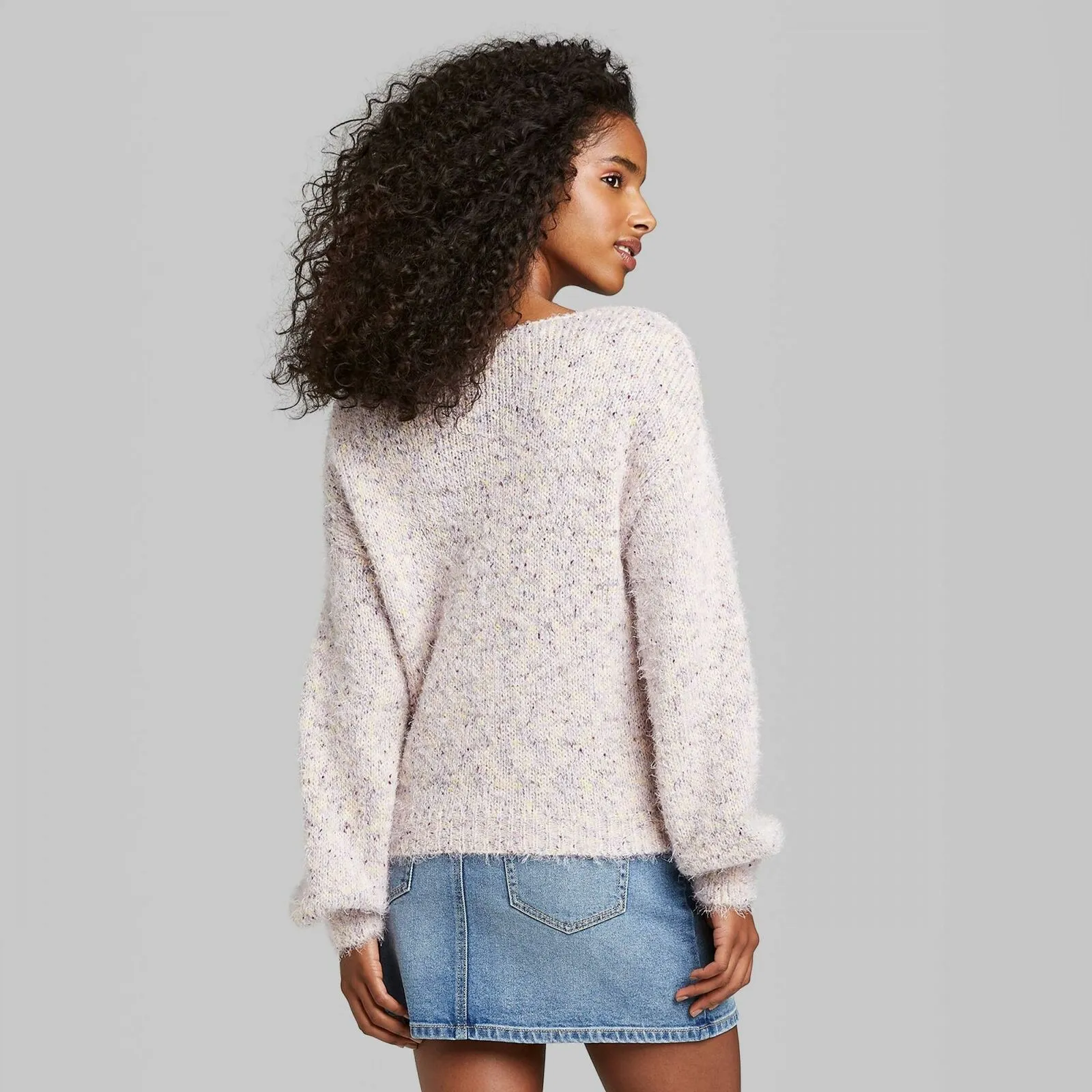 NWT Wild Fable Women's V-Neck Fuzzy Pullover Sweater. S71377A815 XXL