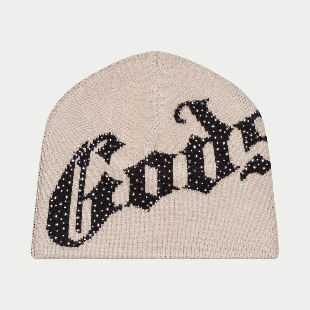 OG Logo Studded Beanie | Tan Balck