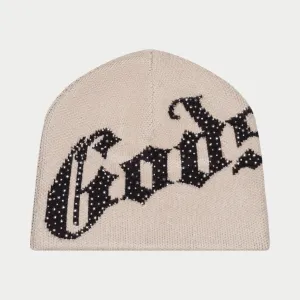 OG Logo Studded Beanie | Tan Balck