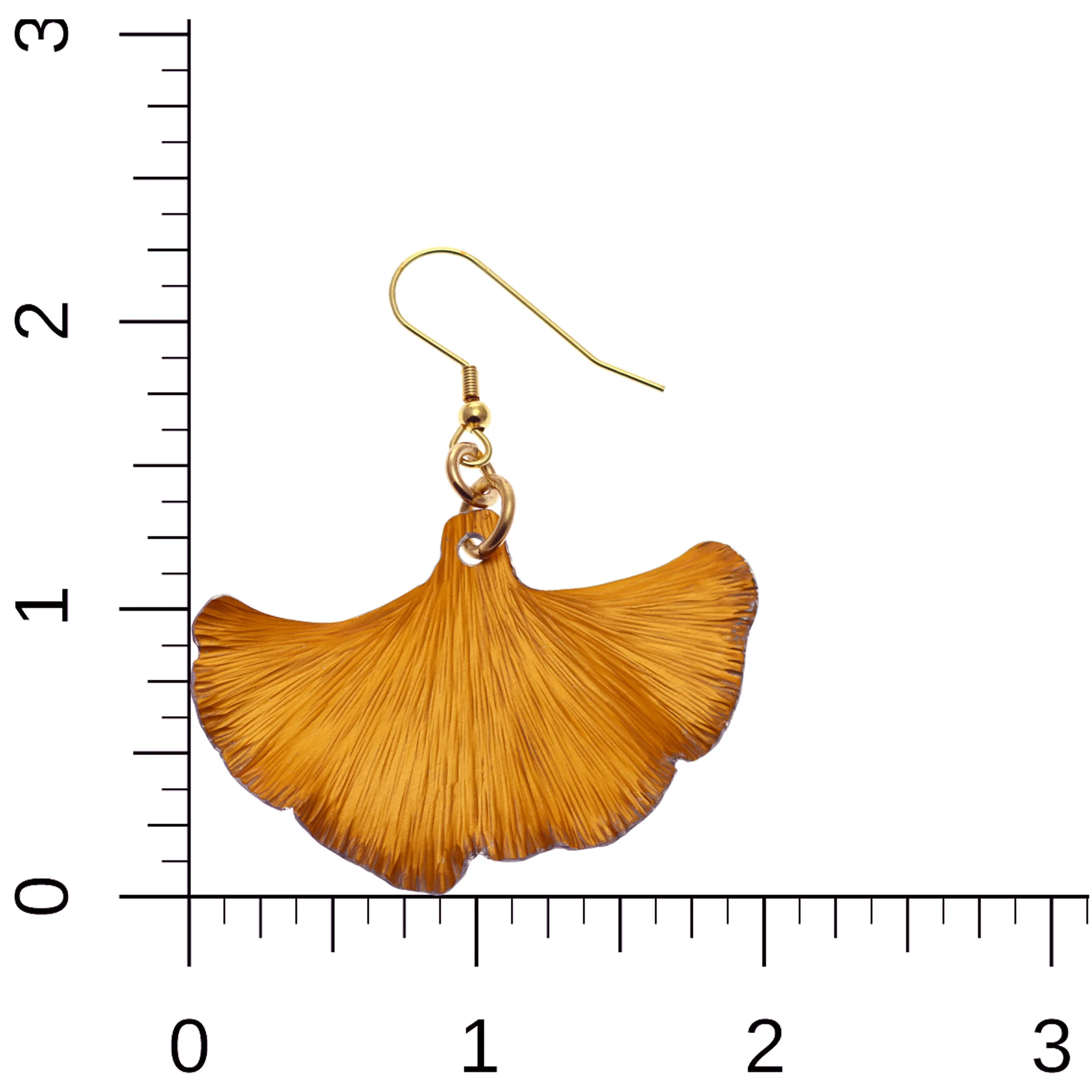 Orange Anodized Aluminum Ginkgo Leaf Earrings