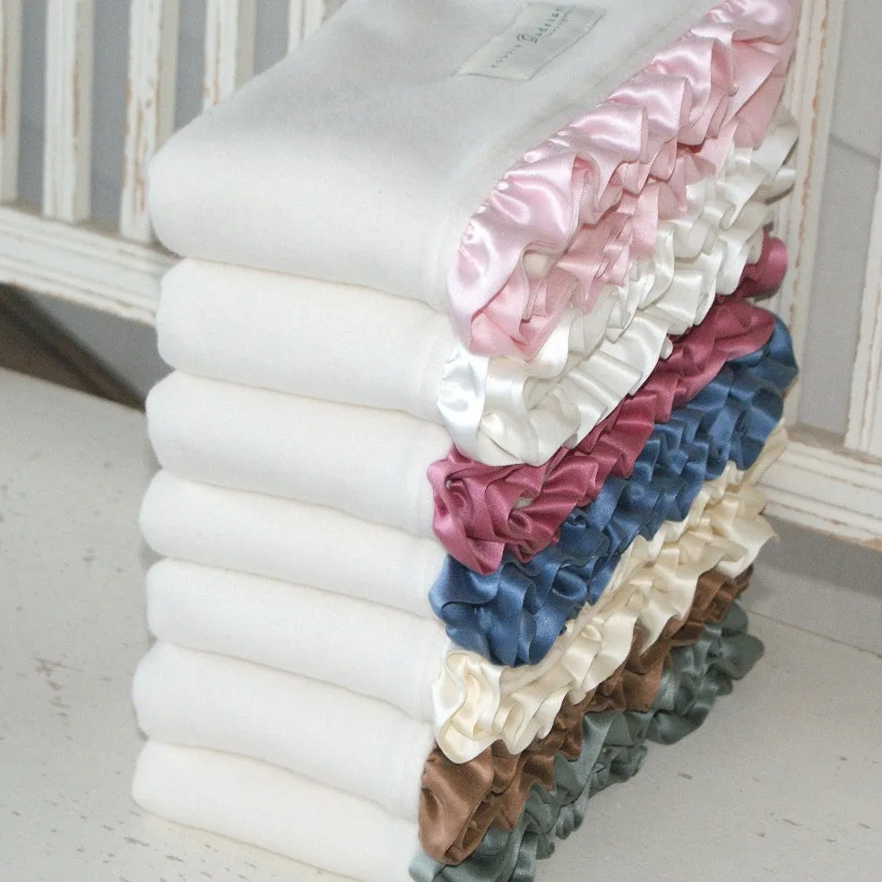 Organic Cotton Fleece Baby Blanket with A Little Less Silk Ruffle