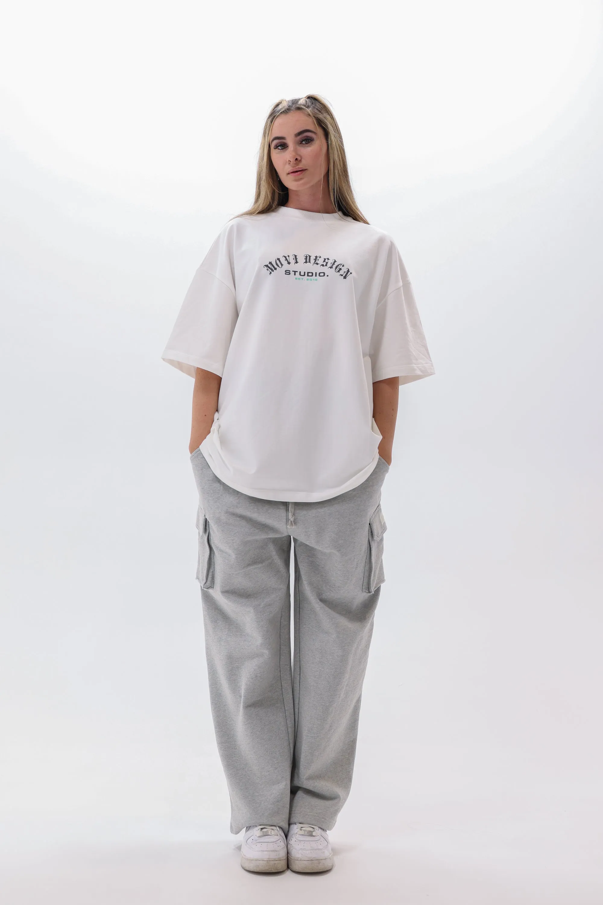 ORIGIN GLOW BAGGY CARGO SWEATS - ASH GRAY